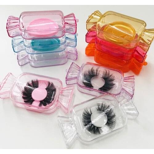 Free Shipping DHL Cute Candy False Eyelashes Packaging Box 3D 5D 25mm 27mm Mink Lashes Empty Candy Case