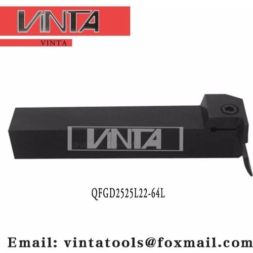 Free shipping QFGD2525L22-64L cnc cutting tools Surface Grooving tool holder matched inserts ZTGD0404-MG