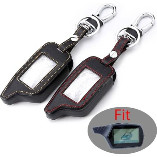 New B9 Leather Key Case for original Starline B9/B91/B6/B61/A91/A61/V7 C9 Key Cover Case LCD Way Car Remote 2 Way Alarm