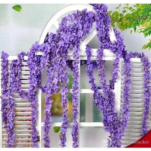 2 M Long White Hydrangea Garland Rattan Artificial Silk Wisteria Vine For Wedding Decoration Shooting Props Supplies garland