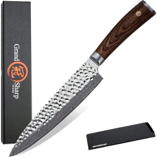 GRANDSHARP Professional Chef Knives vg10 Damascus Chef Knife Japanese Damascus Kitchen Knives Gift Box Protection Sheath Cooking