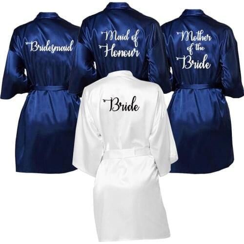Bride&Bridesmaid Kimono Robe Women Party Maid of Honour Robes Bachelorette Mother of the Bride/Groom Preparewear Robe