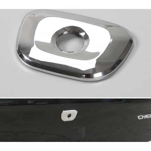 Chrome Rear Back Door Tailgate Camera Hole Cover Trim ABS Fit For 2014-16 Jeep Cherokee