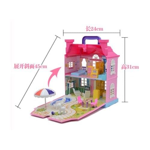 Toy suit furniture kits Kids Villa House Dollhouses Toys Happy Family Theme Princess Room Toy Suit Furniture Kits Girl