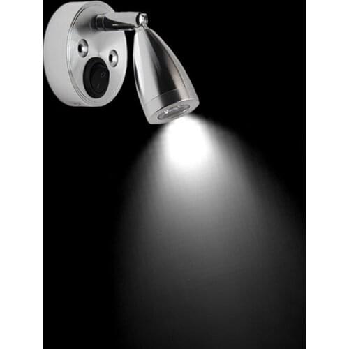 RV Reading LED Lamp 12V AL Natural White Light Interior Rotatable Wall Sconce Reading Spotlight For Caravan Yacht Accessories