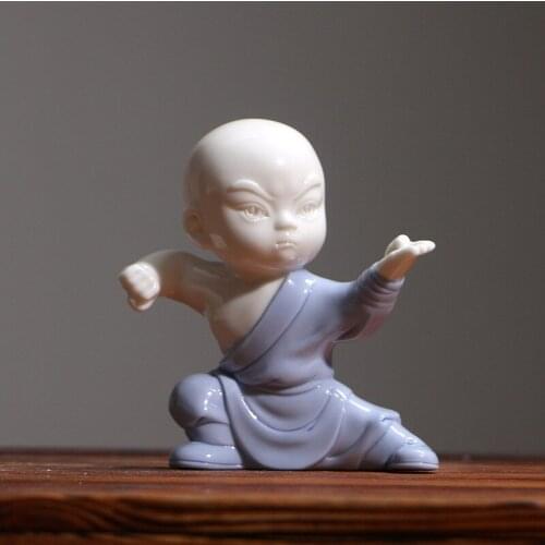 Creative Kungfu Kids Status Ceramic Yongchun Shaolin Drunk Boxing Jeet Kune Do Kids Chinese Style Ornaments House Furnishings