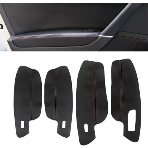 LHD For VW Golf 7 2014 2015 2016 2017 2018 4pcs Car Door Handle Armrest Panel Microfiber Leather Protective Cover Trim