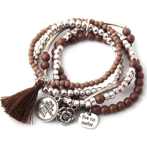 MOODPC New Design Fashion Charm Bracelet Set For Women Beads Bracelets Jewelry Party Gift