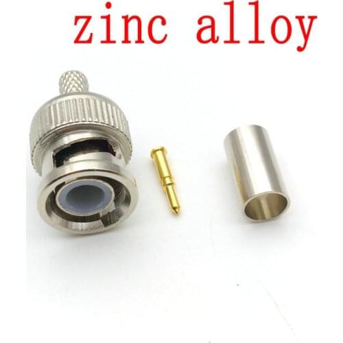 10PCS BNC Plug Crimp Connectors for RG58 RG-58 Coax Male Antenna cable