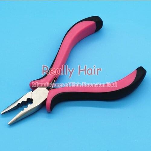 Hair Plier Professional Tool for Pre-bond Hair Extensions Hair Extension Plier Pink And Black Handle 1Pcs per lot