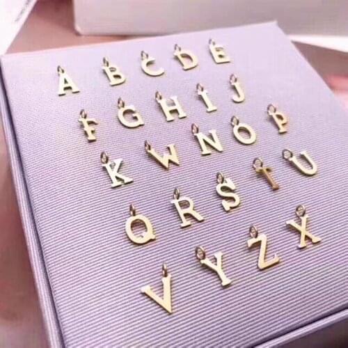 New Real AU750 G18K Yellow Gold Pendant Letters of An Alphabet