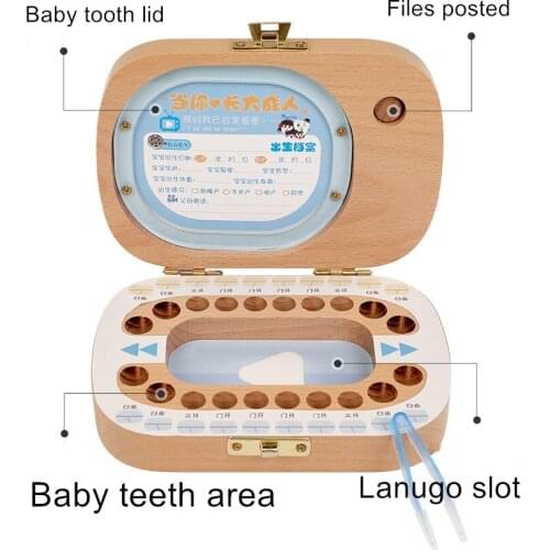 Lovely Baby Tooth Keepsake Box Camera Shaped Wooden Container Storage Teeth House Children Birthday Gift