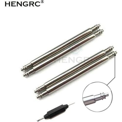 HENGRC Stainless Steel Spring Bar 4pcs Silver Metal Watchband Repair Tool 16-28mm Strap Link Pin Watchmaker Accessories