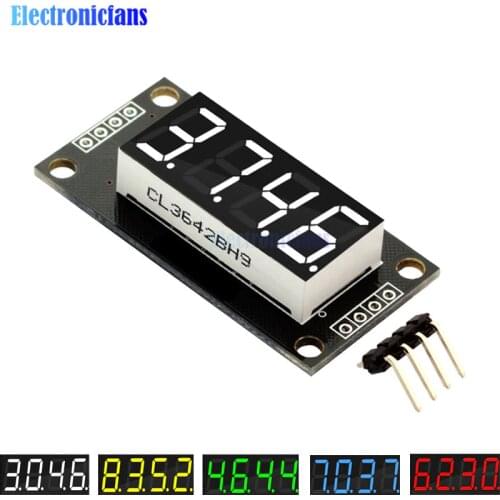 0.36 Inch 0.36" 4/6-Digit Red/Green/Yellow/Blue/White LED Digital Display Tube Decimal 7 Segments TM1637 Module For Arduino