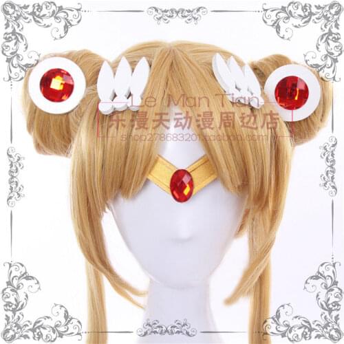 Japan Tsukino Usagi Cosplay Prop wig Moon Earrings Headwear Hairpin Headband Hair Clips Necklace Decoration Accessories