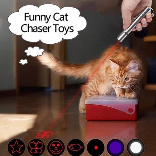 Funny Laser Lazer Pen Pointer Keychain Keyring Torch Cat Dog Stick Toy Interactive Toy With Cat Cat Supplies Cat Toys Pet Toy
