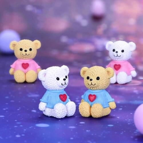 ZOCDOU 1 Piece Cute Lovely Bear In Love Small Statue Figurine Ornament Miniatures Children Toy Decoration Gift