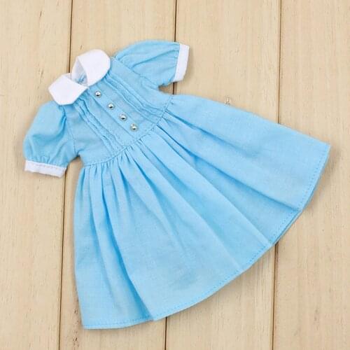 1/6 12inch Doll Dress Skirt Clothes Outfit for Blythe Dolls DIY Making Accessories Blue