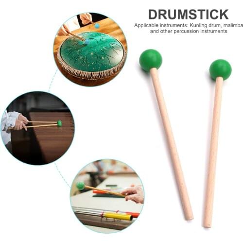 1 Pair Tongue Steel Tongue Drum Mallet Xylophone Marimba Wood Drumsticks Musical Percussion Instrument for Kids Adults beginners