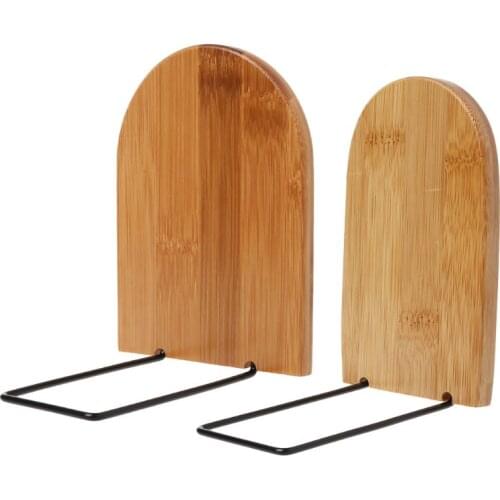1Pc Nature Bamboo Desktop Organizer Office Home Bookends Book Ends Stand Holder Shelf Bookrack 1 x Book Shelf