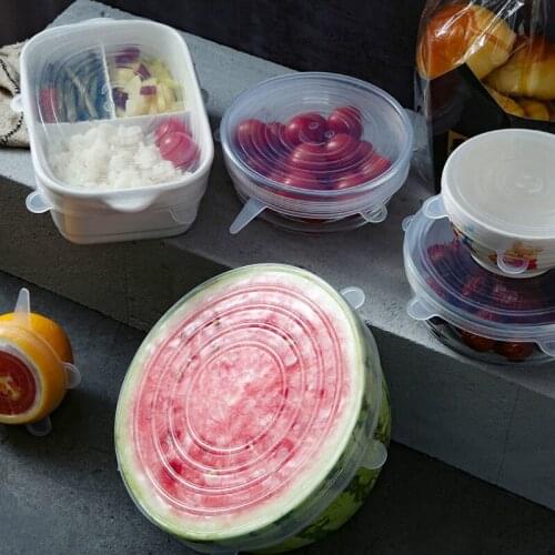 12/6pcs Food Silicone Stretch Lids Universal Lid Silicone Bowl Pot Lid Silicone Cover Pan Cooking Food Fresh Microwave Cover