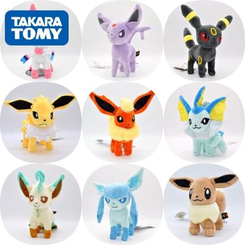 15cm Takara Tomy pokemon Eeveelution Sylveon Vaporeon Flareon Umbreon Jolteon Eevee plush toys for children