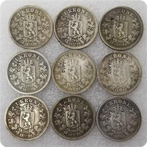 1875-1904 NORWAY 1 KRONE COINS COPY