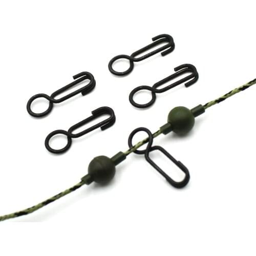 20Pcs Carp Fishing Hooklink Rig Ring Clip Quick Change Swivels Chod Carp Rigs Terminal Tackle Rolling Swivel Fishing Accessories