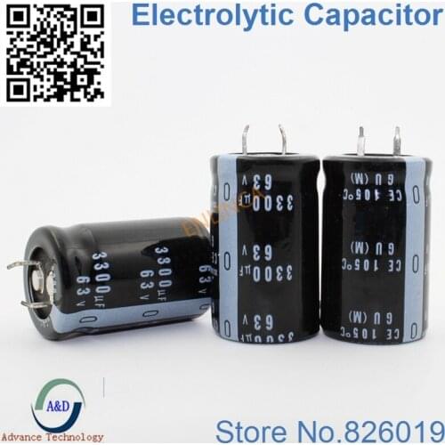 20pcs/lot 63V 3300UF Radial DIP Aluminum Electrolytic Capacitors size 22*30 3300UF 63V Tolerance 20