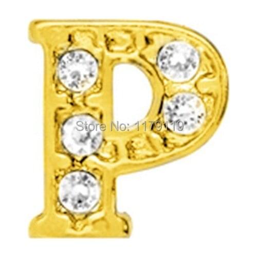 20pcs/lot New Items Rhinestone Alphabet P Charms Fit Floating Photo Locket Pandent