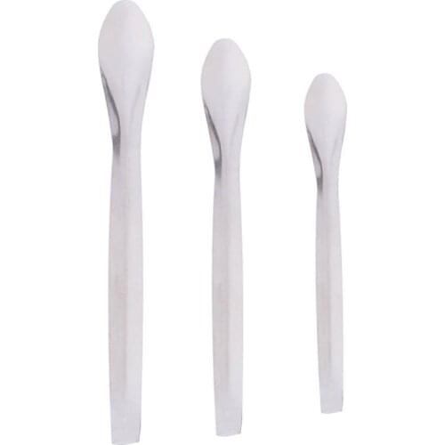 3 Pcs Micro Stainless Steel High Quality Lab Medicine Spoon Laboratory Spoons Reagent Sampling Spoon Medicinal Ladle (Silver)