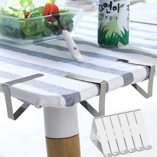 6PCS Lamp Holder Table Cloth Clip Stainless Steel Desk Table Cloth Tablecloth Cover Clip For Party Wedding