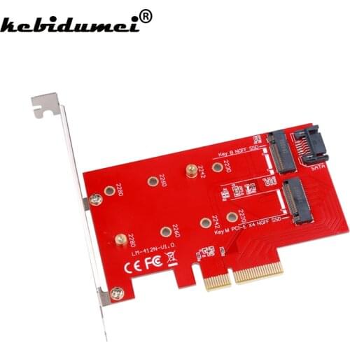NGFF TO PCIE X4 Adapter M Key B Key Dual Interface Card M.2 NVMe Extended SSD Support PCI Express 3.0 2230 2242 2260 2280 M2 SSD
