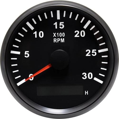 85mm Car Boat Tacho Sensor Waterproof Marine Car Boat Tachometer Gauge with LCD Hourmeter Boat Tachometer 6000 8000 RPM 12V/24V