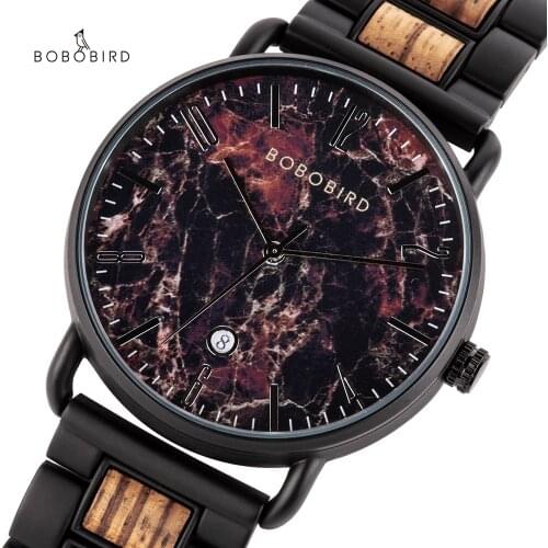 BOBO BIRD Fashion Wood Timepiece Mens Watches Auto Date in Wooden Gift Box Relogio Masculino Japan Movement