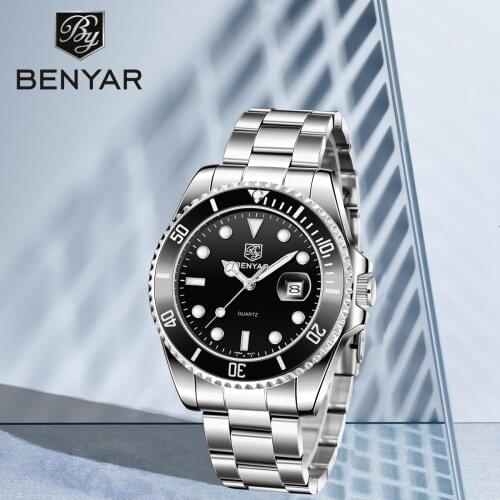 2021 New BENYAR Men Watch Top luxury Brand Casual Simplicity Men Quartz Wristwatches 30M Waterproof Luminous Clock Orologio Uomo