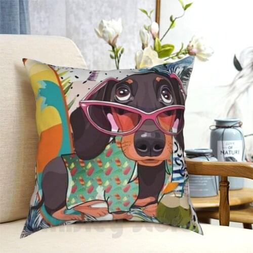 Dachshund Dog Popart Art Pillow Case Printed Home Soft DIY Pillow cover Dachshund Dog Cute Dogs Doxie Pets Puppy Animal