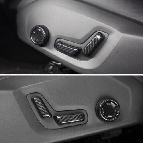 Car Seat Adjustment Buttons Frame Decorative Covers Carbon Fiber Styling Auto Trim Strips For Volvo XC60 2018
