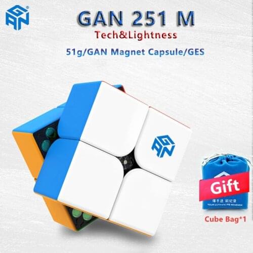 GAN251 M 2x2x2 Magic Cube GAN251M 2x2 Magnetic Speed Cube Puzzle GAN 251M 2x2x2 cube Professional Magnetic Cube Toy
