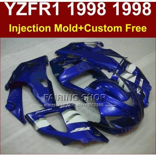 100% Injection fairings kit for YAMAHA YZF R1 YZF1000 98 99 dark blue fairing parts R1 1998 1999 YZF R1 +7Gifts HR8V