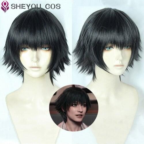 Mary Lady Short Black Styled Heat Resistant Hair Cosplay Costume Wig + Track + Cap