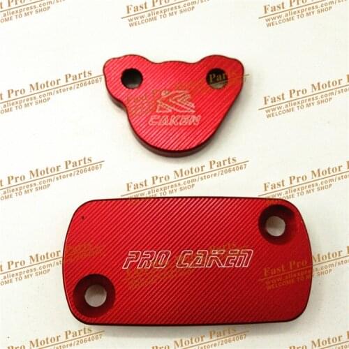 Red NEW CNC Alloy CRF Anodized Front & Rear Brake Reservoir Fluid Cover Fit CRF CR XR Motorcross Dirt Bike Free Shipping