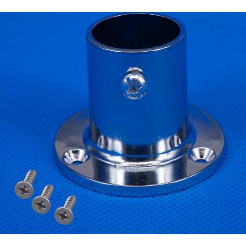 LETAOSK 1Pc Silver Zinc Alloy Marine Boat Hand Rail Fitting 90 Degree 1'' Round Stanchion Base