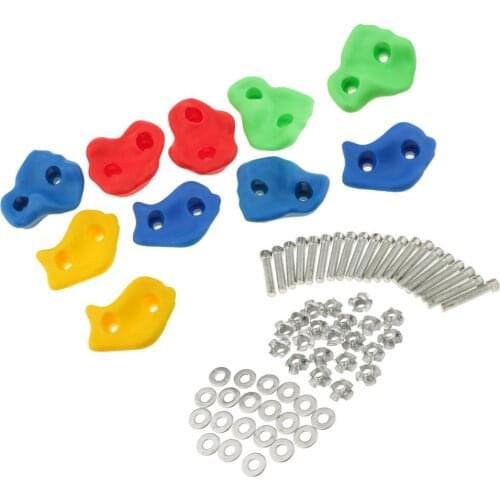 10pcs Climbing Wall Stones Rock Set Climbing Hand Feet Holds Grip Outdoor Climbing Game Fun Play Toy for Children Kids