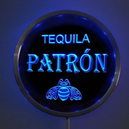 Rs-a0143 Patron Tequila LED Neon Round Signs 25cm/ 10 Inch - Bar Sign with RGB Multi-Color Remote Wireless Control Function