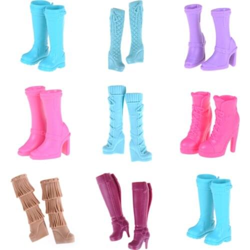 Multi Styles One Pair Fashion Assorted Doll Shoes Bandage Bow High Heel Sandals Boots For Dolls Accessories Toys