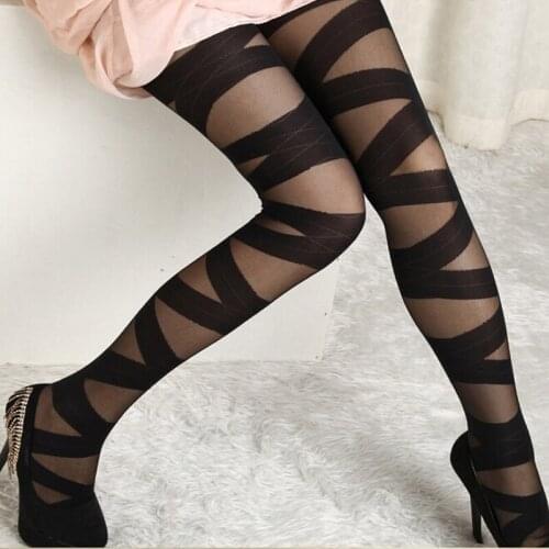2019 new personality ladies stockings bottoming breathable straps twill pantyhose