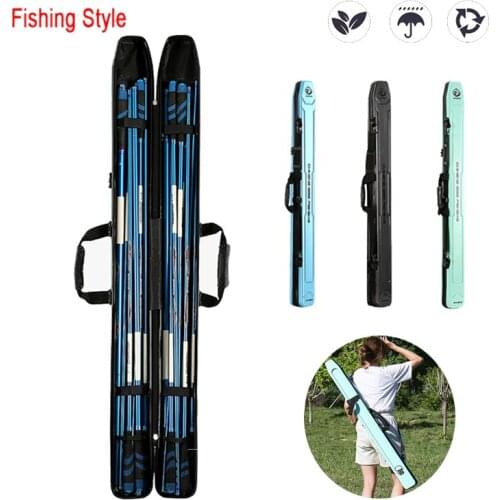 New Fishing Pole Case 1.25M Fishing Rod Storage Bag Large Capacity ABS Hard Shell Fishing Gear Bag Multifunctional Pescaria