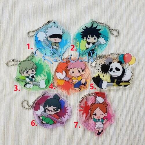 Jujutsu Kaisen Fushiguro Megumi Gojo Satoru Original Japanese anime figure Acrylic Mobile Phone Charms Keychain Strap Keyring