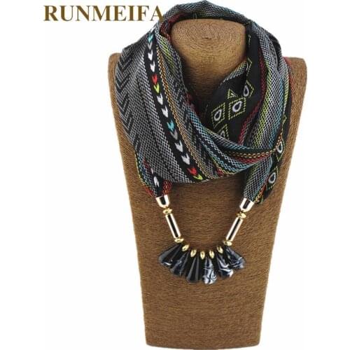 RUNMEIFA Charms Pendant Necklace Scarf Jewelry Style Water Drop Iron Alloy Match Keep Warm Tourism Wear Bohemian Beads Jewelry